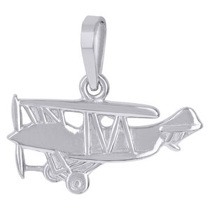 925 Sterling Silver Mens Airplane Fashion Charm Pendant